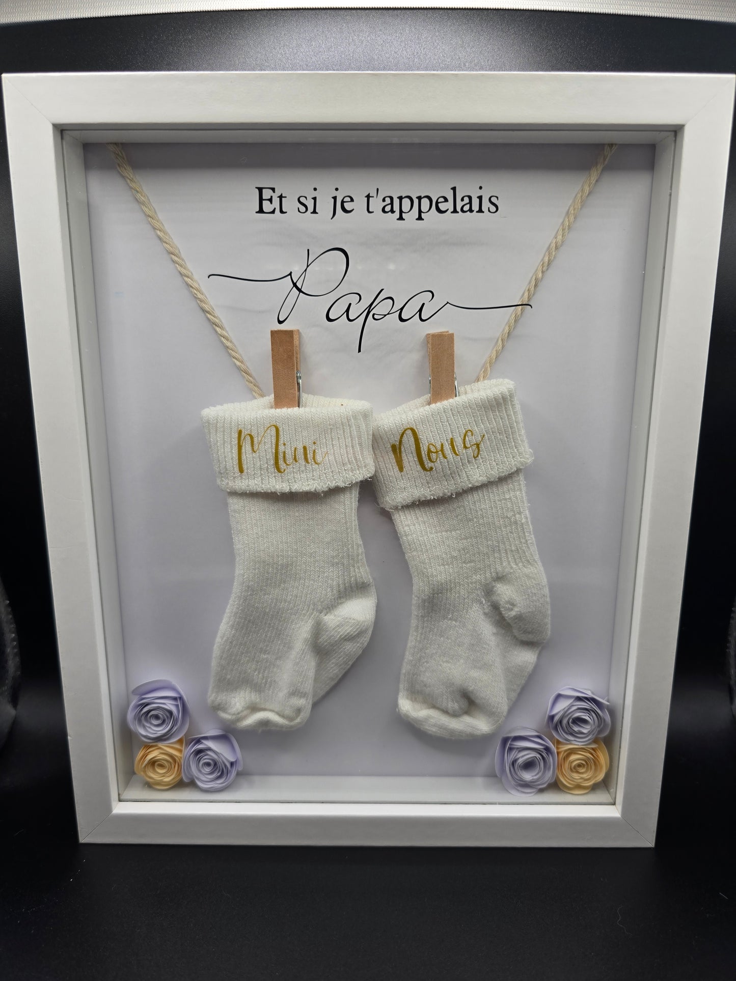 Cadre personnalisé annonce parrain, marraine ou futur papa – cadeau unique