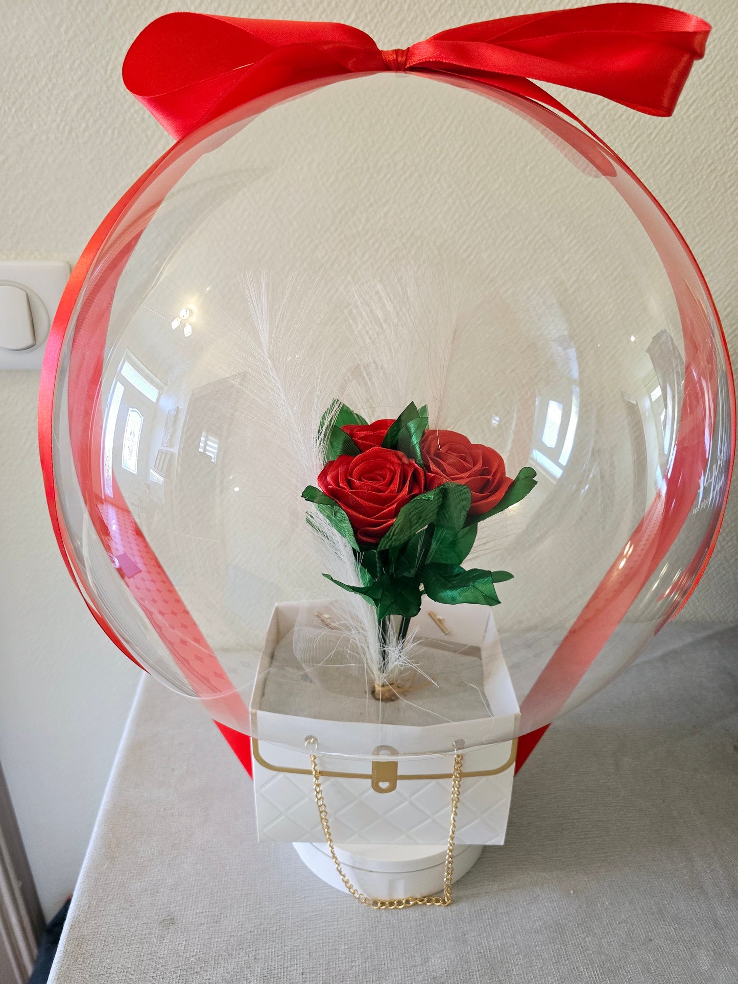 Ballon bulle 3 roses