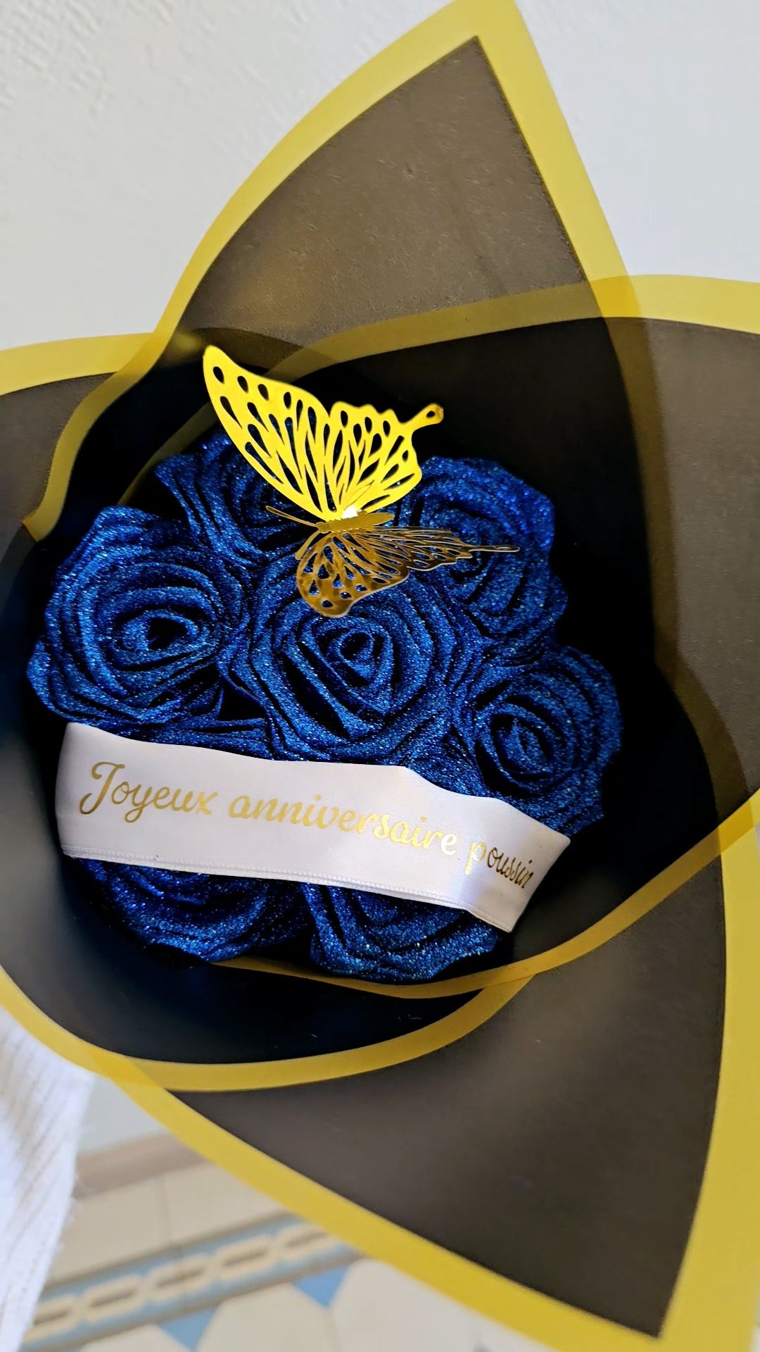 Bouquet floral satin