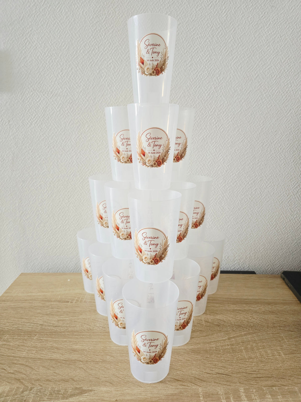 Écocups personnalisés 33 cl réutilisables – Mariage, Baptême, Anniversaire & Événement