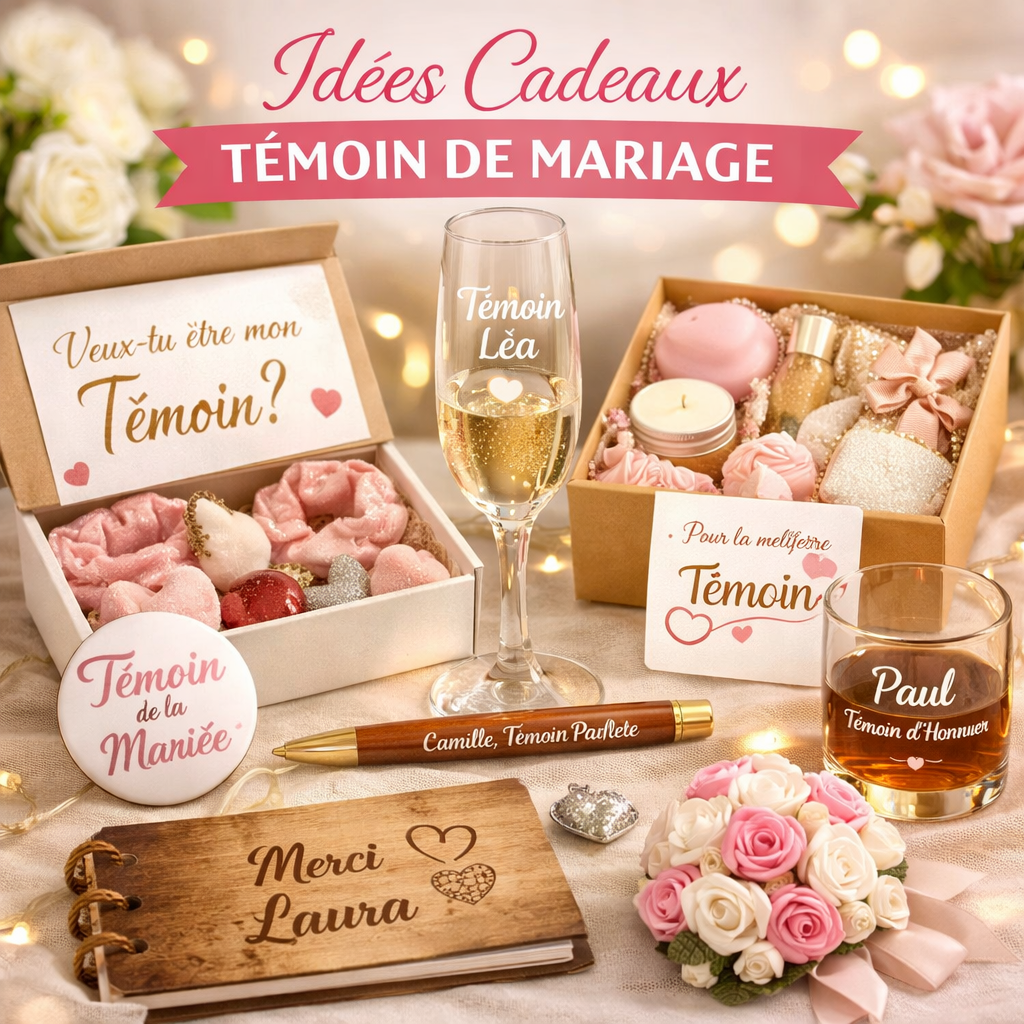 Idées cadeaux témoin mariage original : 10 idées uniques pour une demande inoubliable