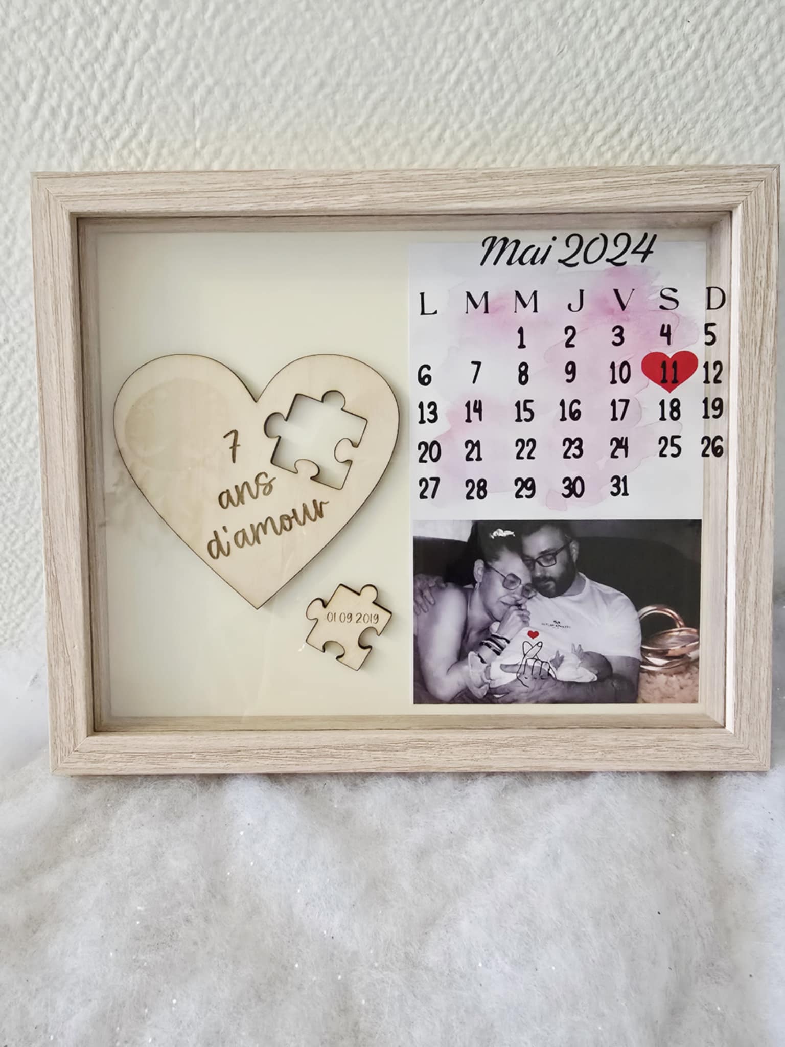 Cadre souvenir personnalisé – Calendrier avec date importante