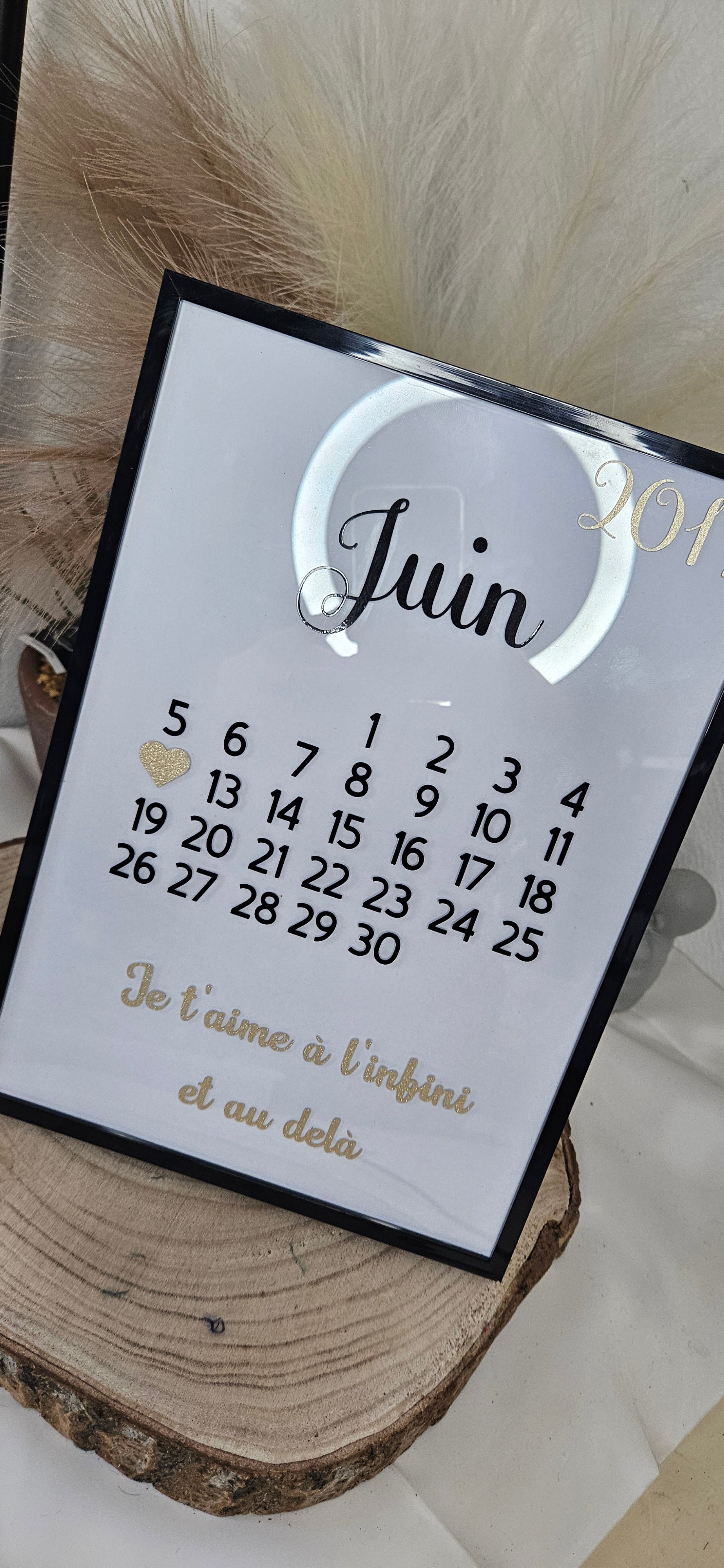 Cadre calendrier personnalisé – Date spéciale, anniversaire ou rencontre