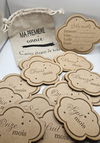 Cartes étapes bébé – Ma première année, bois ou plexiglass personnalisées