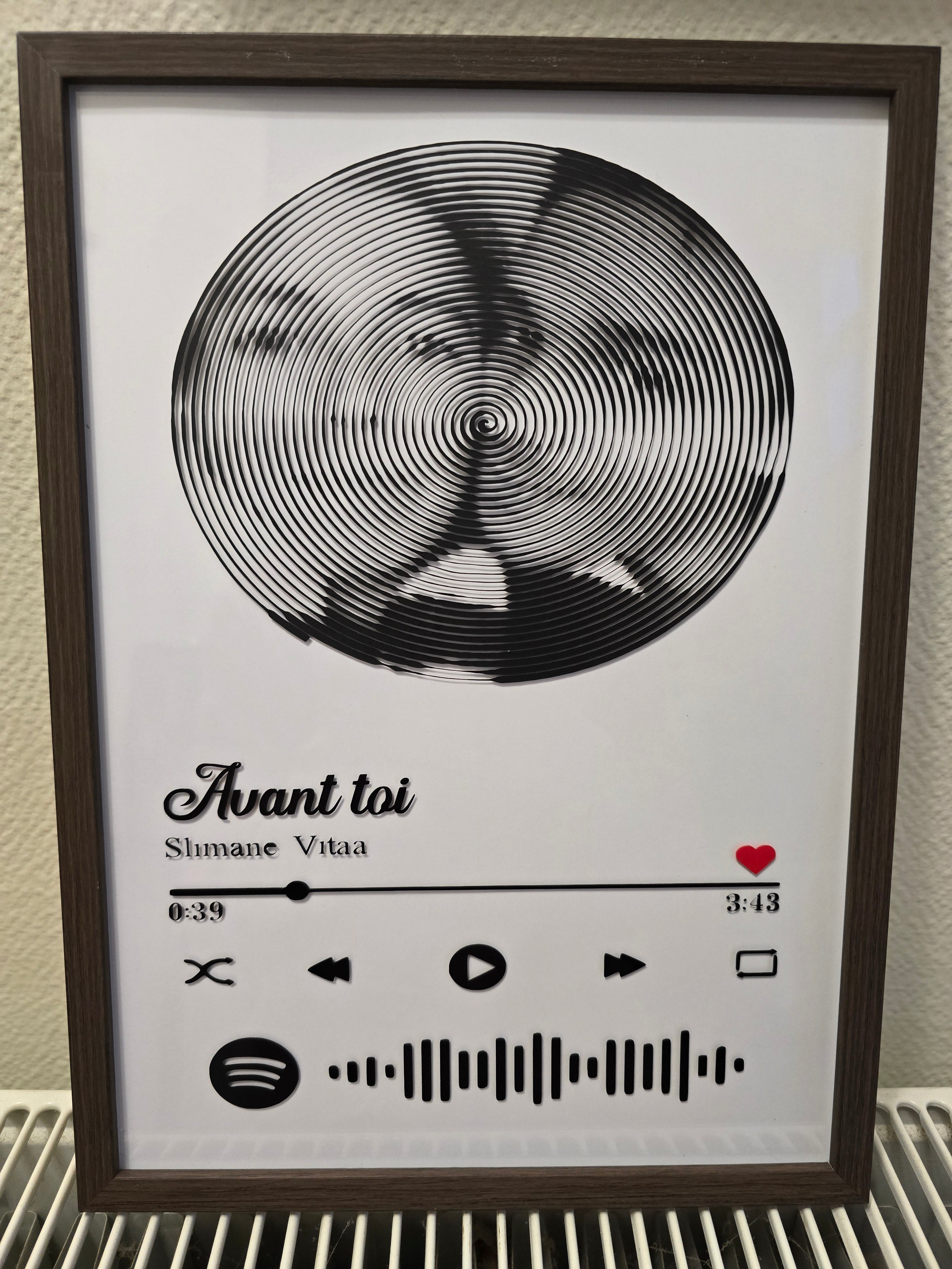 Cadre Spotify Personnalisé avec Photo et Code Scannable – Cadeau Musique Unique