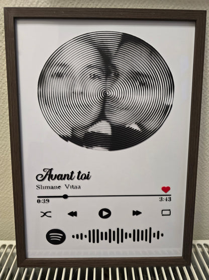 Cadre Spotify Personnalisé avec Photo et Code Scannable – Cadeau Musique Unique