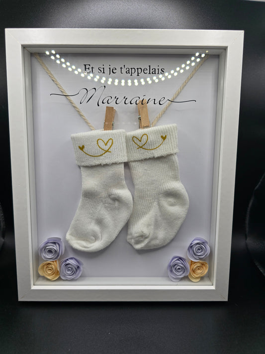 Cadre personnalisé annonce parrain, marraine ou futur papa – cadeau unique