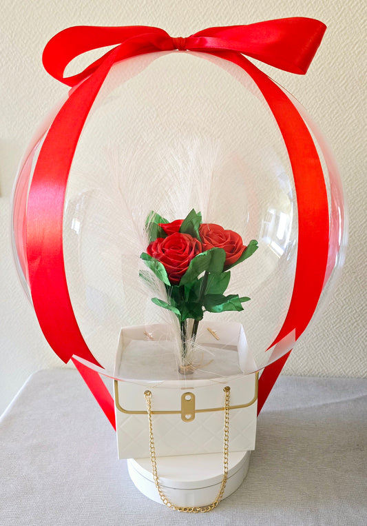 Ballon bulle 3 roses