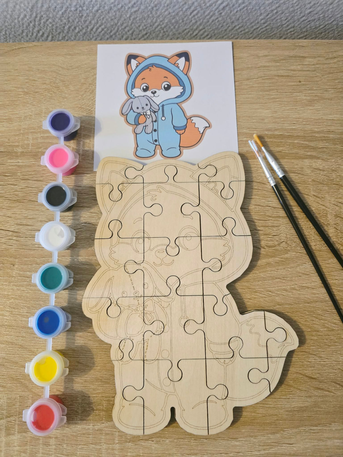 Kit créatif enfant – Puzzle en bois à assembler et colorier