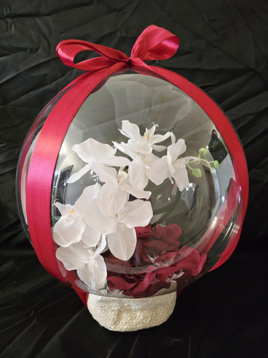 Ballon bulle Orchidée blanche