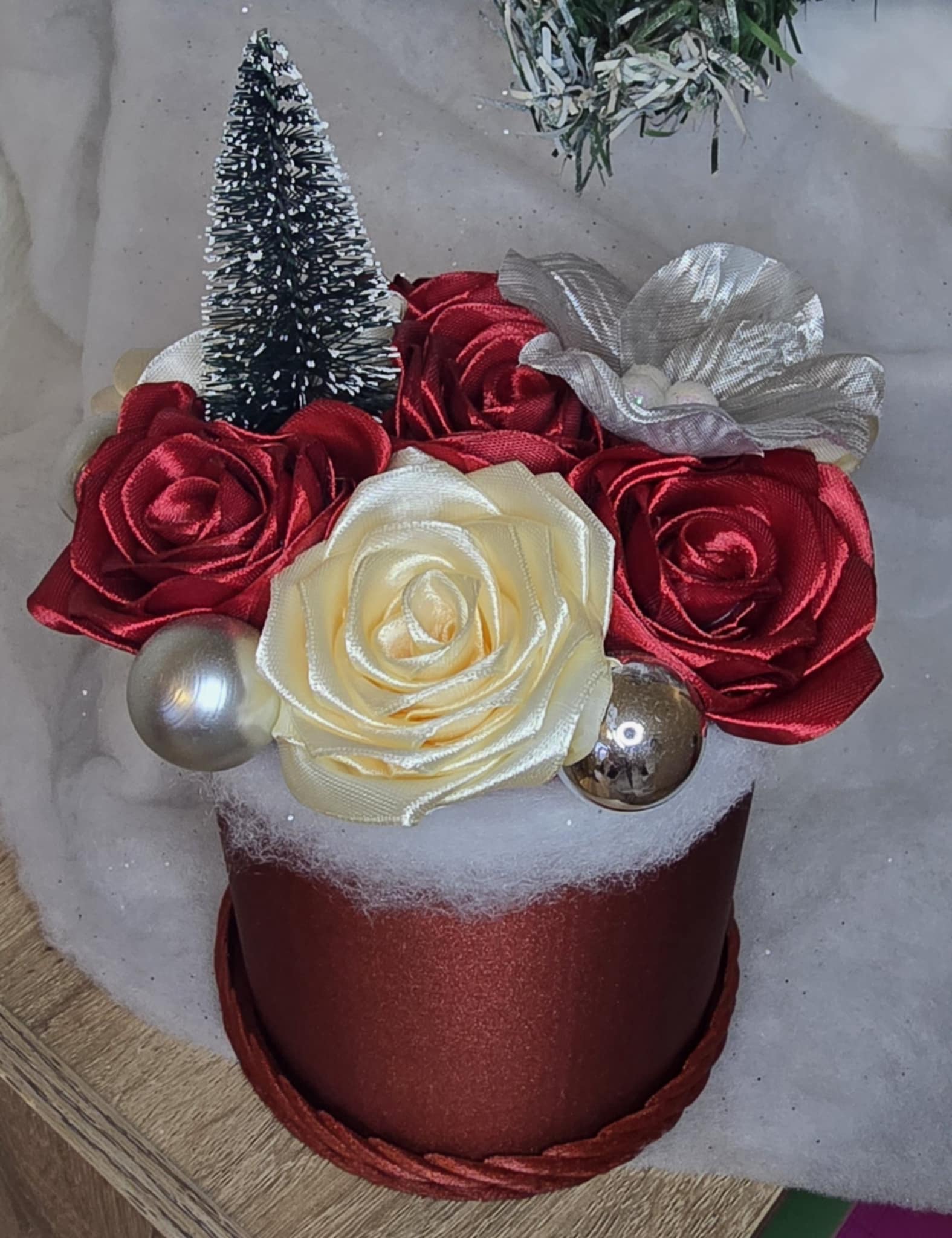 Centre de Table de Noël Élégant – Création Artisanale