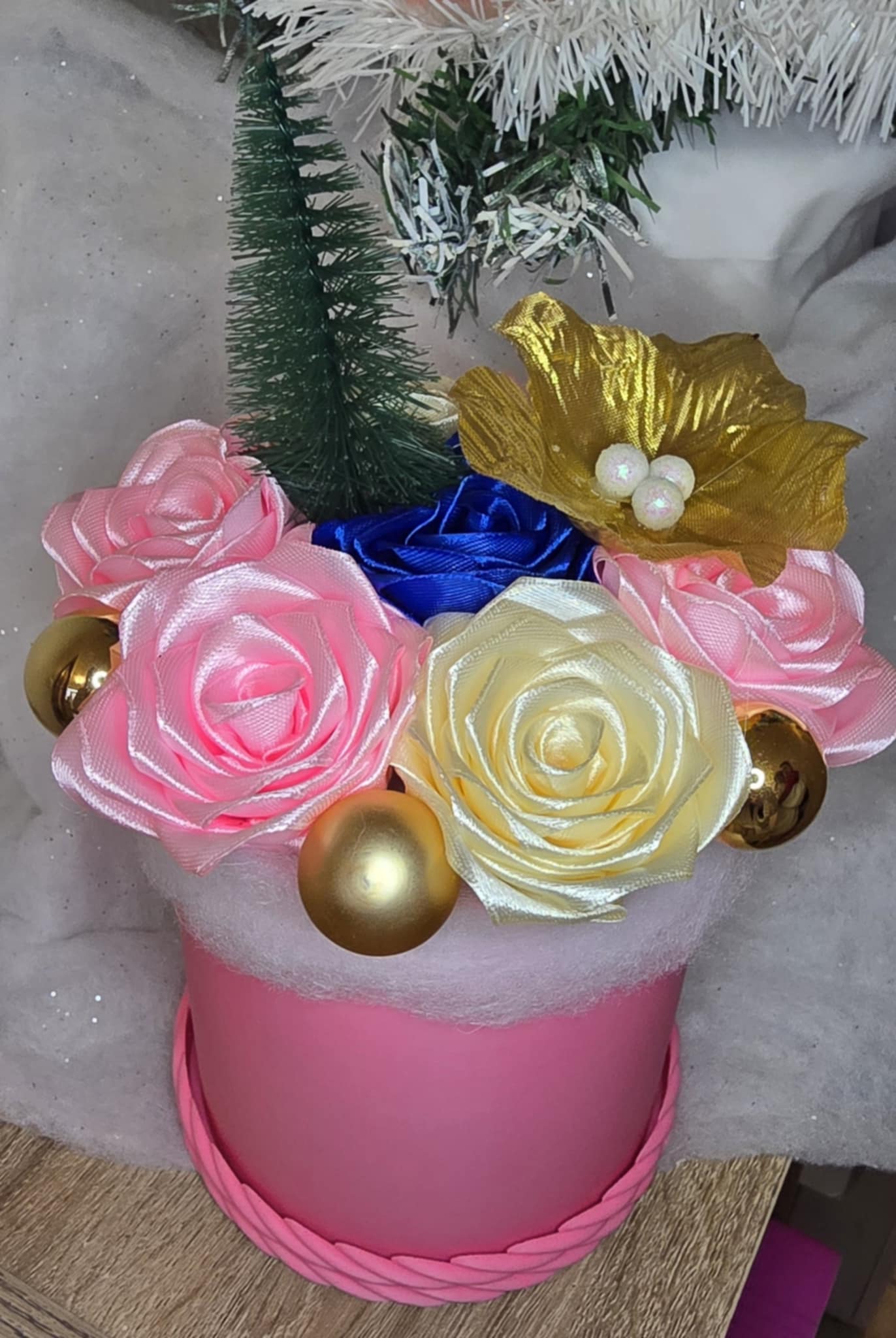 Centre de Table de Noël Élégant – Création Artisanale