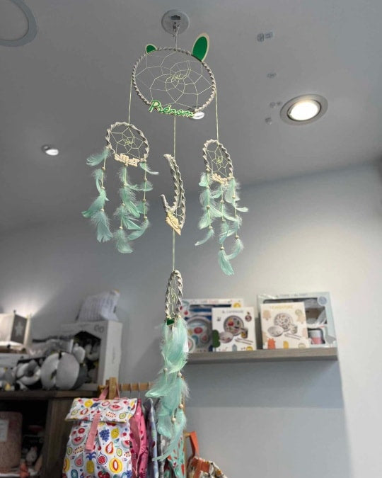 Attrape rêve naissance personnalisé – Prénom, date et poids du bébé