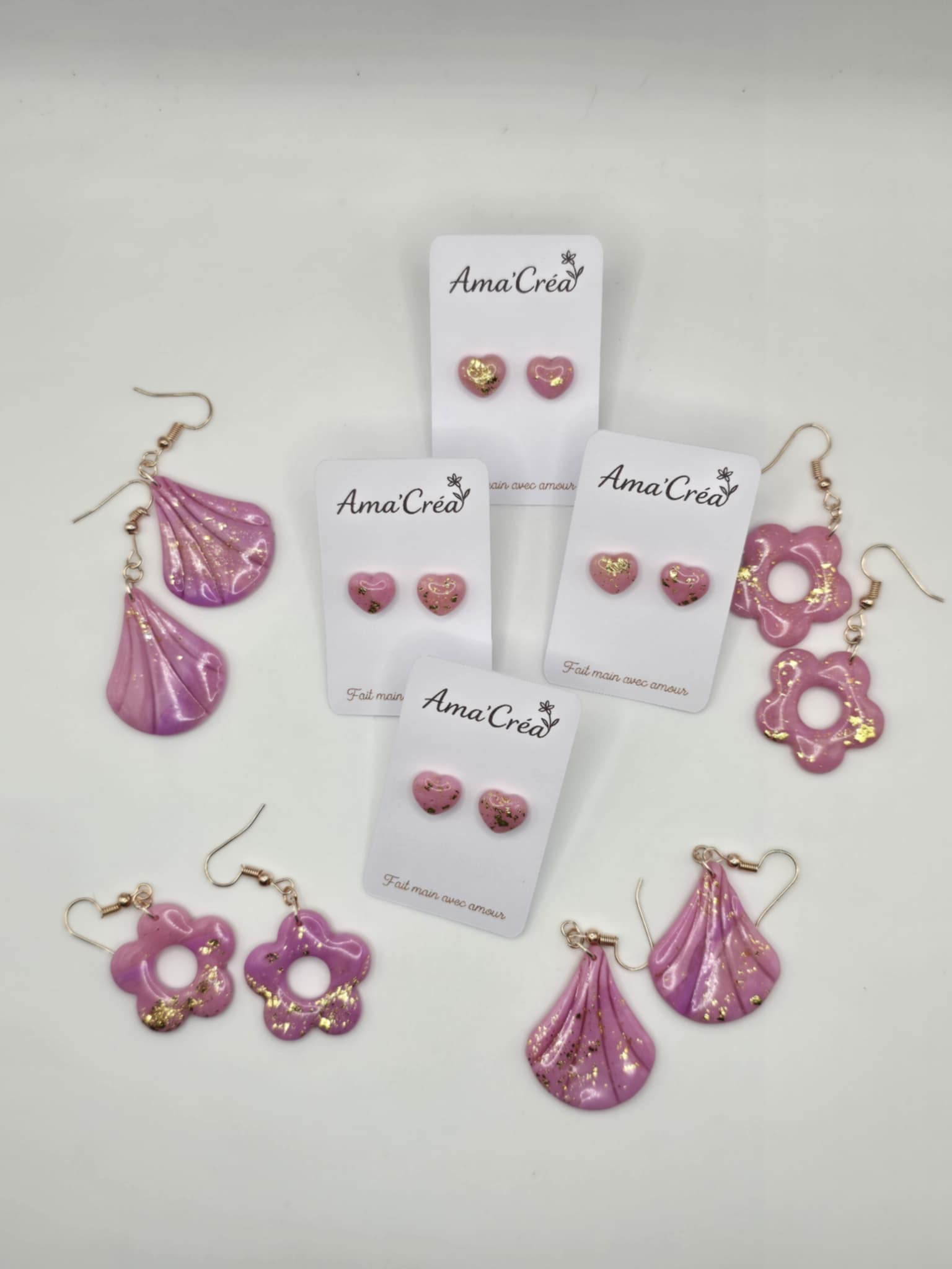 Collection Essence de Sakura – Bijoux artisanaux en pâte polymère translucide