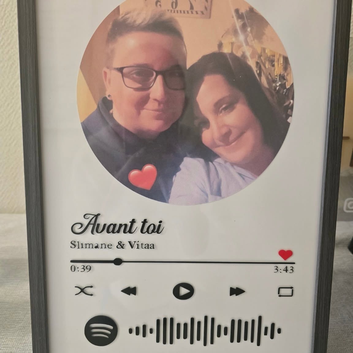 Cadre Spotify Personnalisé avec Photo et Code Scannable – Cadeau Musique Unique