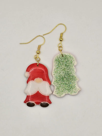 Gnomes de Noël – Boucles d’oreilles artisanales ultra légères