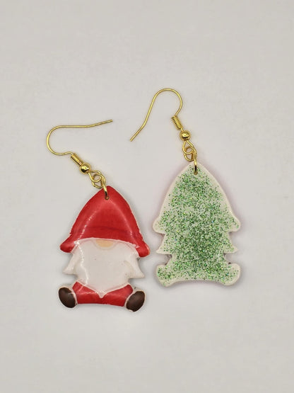 Gnomes de Noël – Boucles d’oreilles artisanales ultra légères