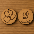 Porte-clé en bois personnalisé NFC – Gravure prénom et design unique