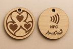 Porte-clé en bois personnalisé NFC – Gravure prénom et design unique