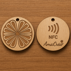 Porte-clé en bois personnalisé NFC – Gravure prénom et design unique