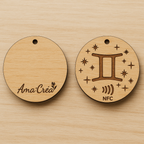 Porte-clé en bois personnalisé NFC – Gravure prénom et design unique
