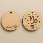Porte-clé en bois personnalisé NFC – Gravure prénom et design unique