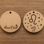 Porte-clé en bois personnalisé NFC – Gravure prénom et design unique