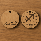 Porte-clé en bois personnalisé NFC – Gravure prénom et design unique