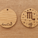 Porte-clé en bois personnalisé NFC – Gravure prénom et design unique