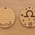 Porte-clé en bois personnalisé NFC – Gravure prénom et design unique