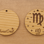 Porte-clé en bois personnalisé NFC – Gravure prénom et design unique
