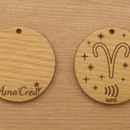 Porte-clé en bois personnalisé NFC – Gravure prénom et design unique