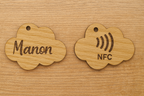 Porte-clé en bois personnalisé NFC – Gravure prénom et design unique