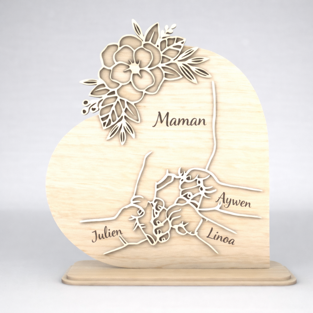Plaque en bois personnalisée famille