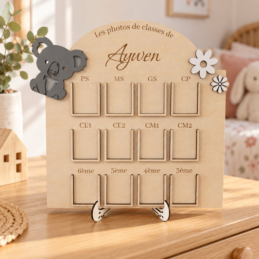 Tableau photos de classe personnalisé avec prénom – 27 × 28 cm