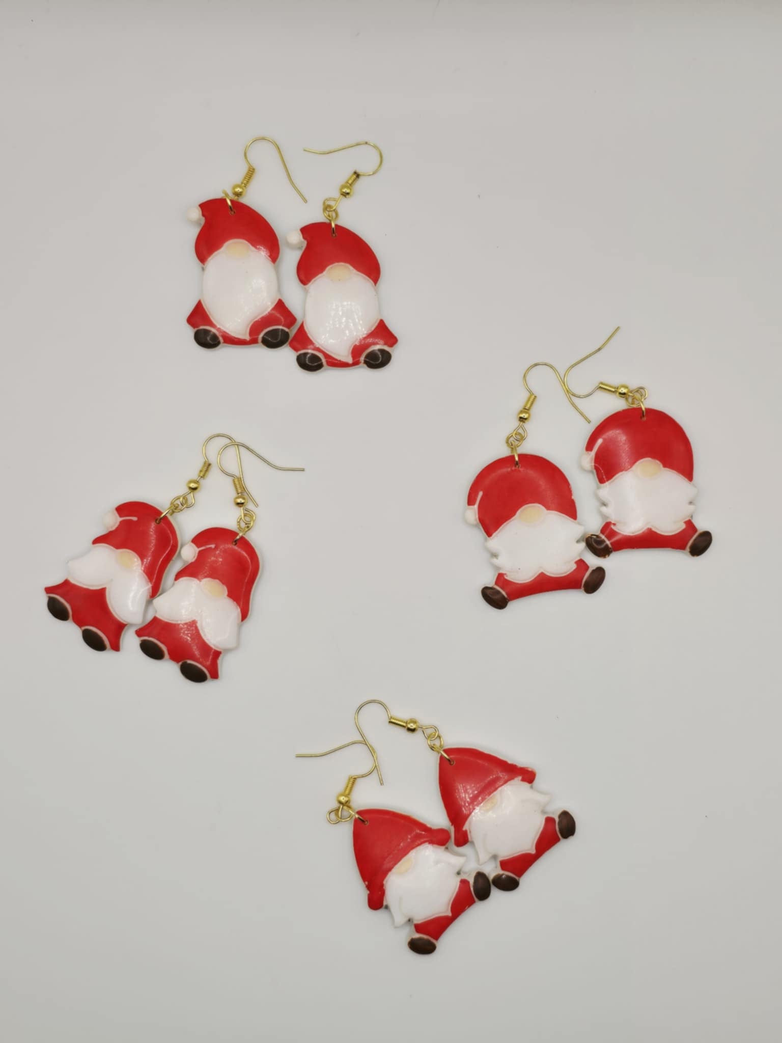 Gnomes de Noël – Boucles d’oreilles artisanales ultra légères