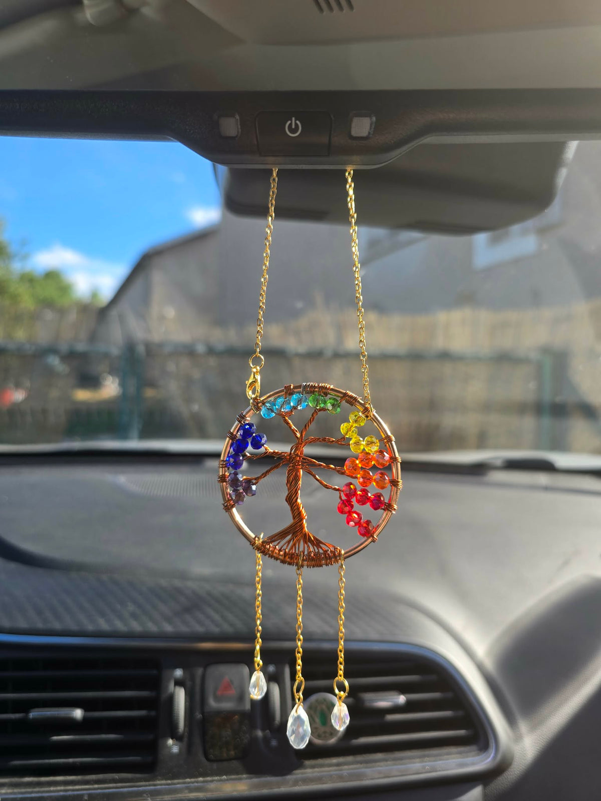 Bijou de voiture arbre de vie personnalisable suspendu au rétroviseur