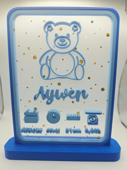 Cadre de naissance personnalisé impression 3d