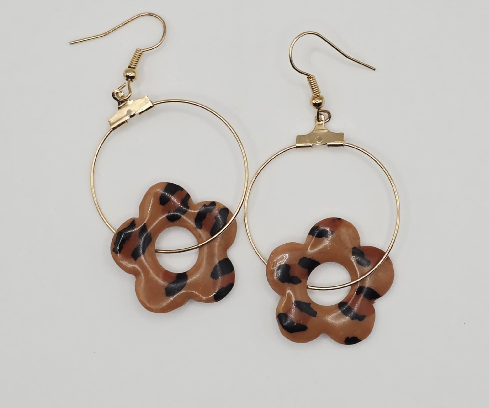 Boucles d’oreilles fleurs léopard