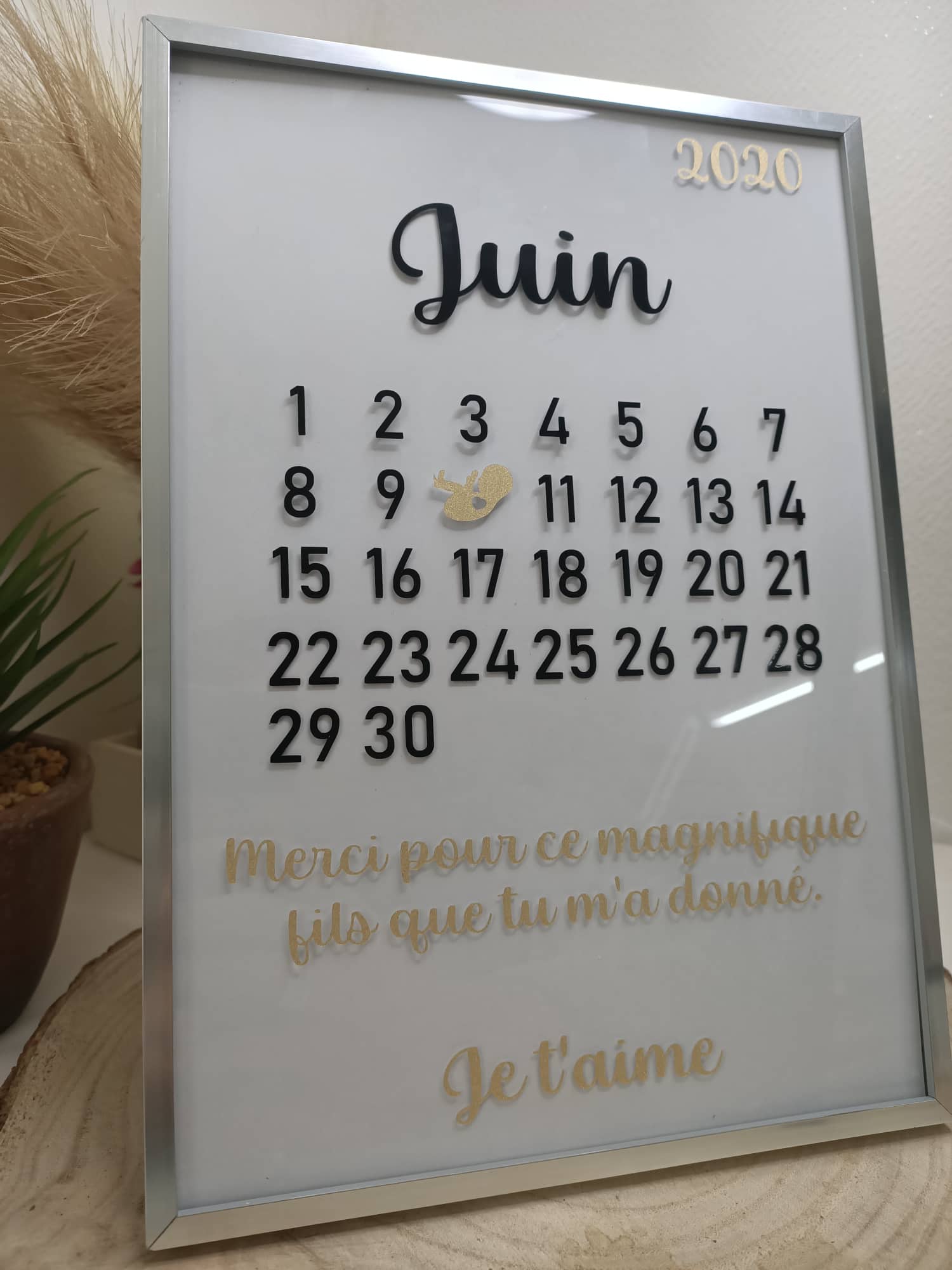 Cadre calendrier personnalisé – Date spéciale, anniversaire ou rencontre
