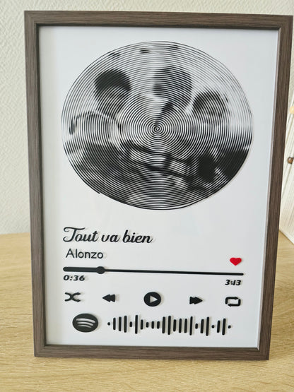 Cadre Spotify Personnalisé avec Photo et Code Scannable – Cadeau Musique Unique