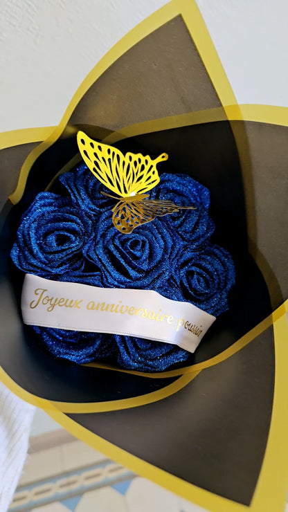 Bouquet floral satin