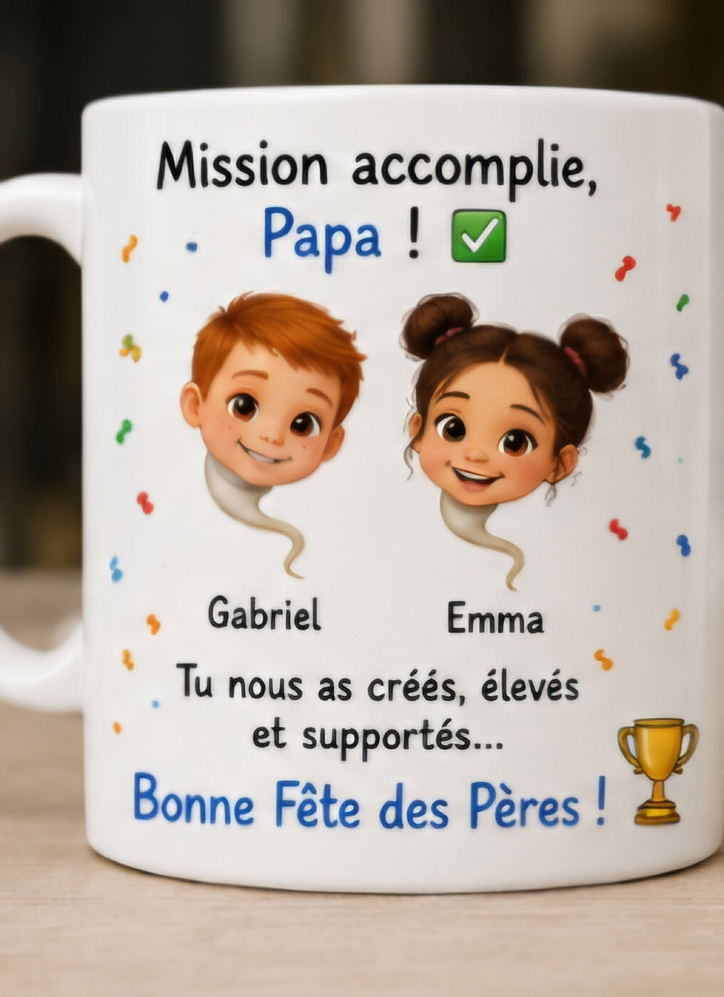 Mug Personnalisé Fête des Pères avec Photo et Prénom | Ama'Créa