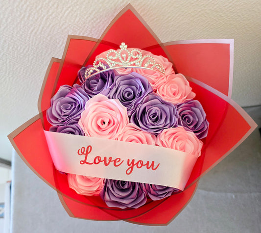 Bouquet floral satin