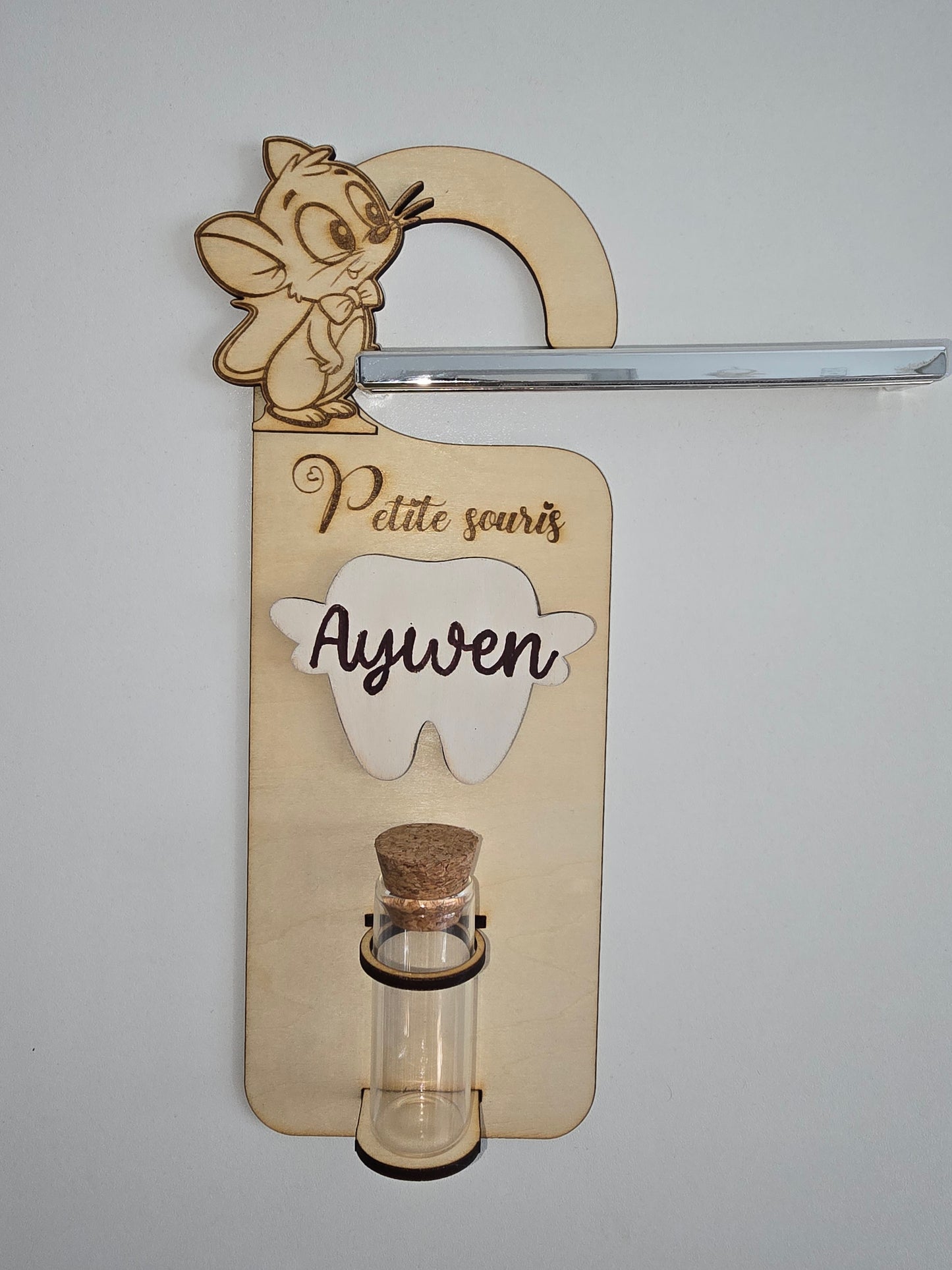 Accroche de porte Petite Souris en bois | Déco & cadeau enfant